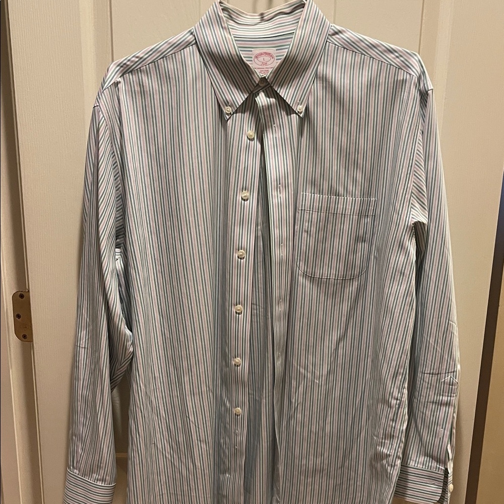Brooks Brothers Blue and White Striped Dress Shirt